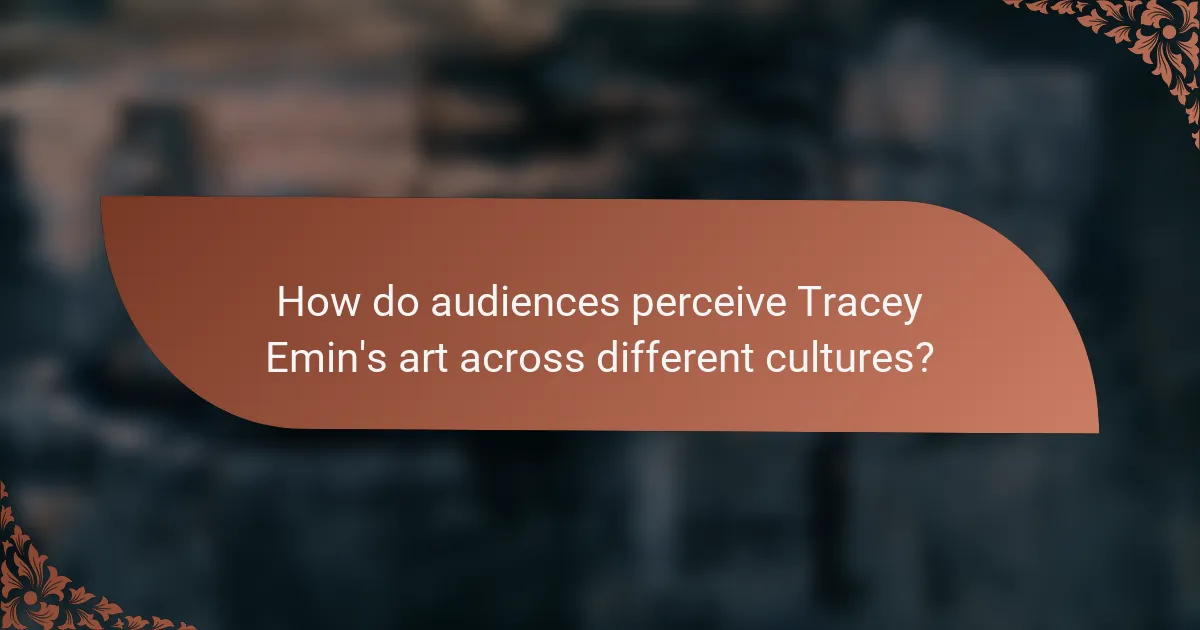 How do audiences perceive Tracey Emin's art across different cultures?