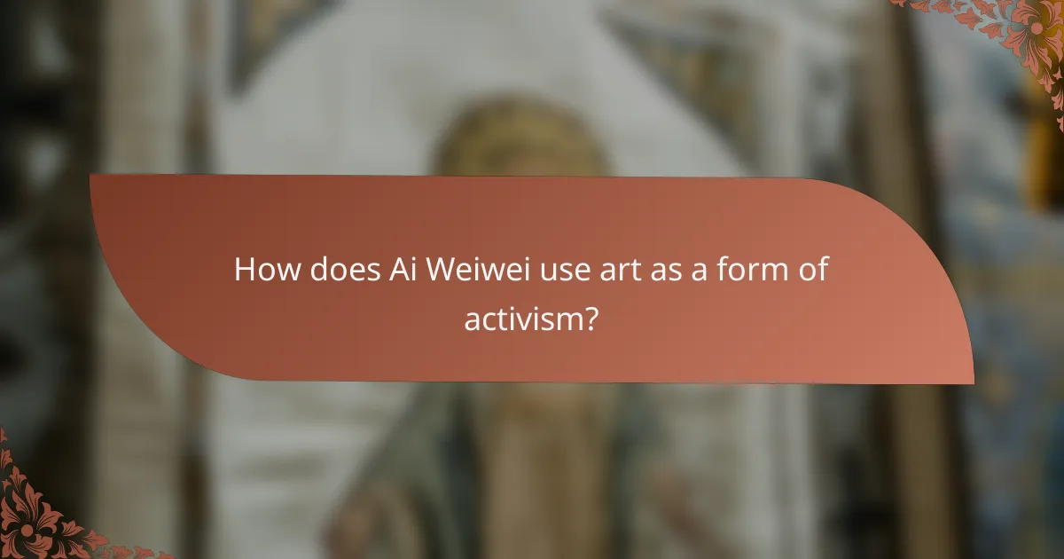 How does Ai Weiwei use art as a form of activism?