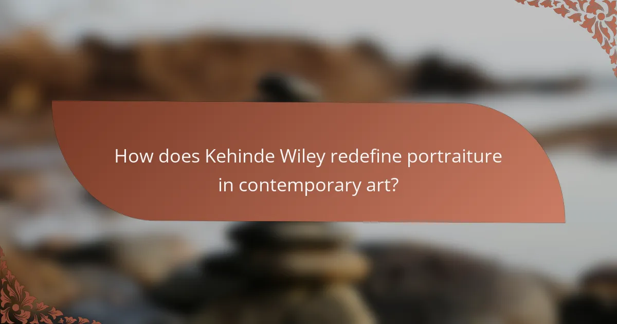 How does Kehinde Wiley redefine portraiture in contemporary art?