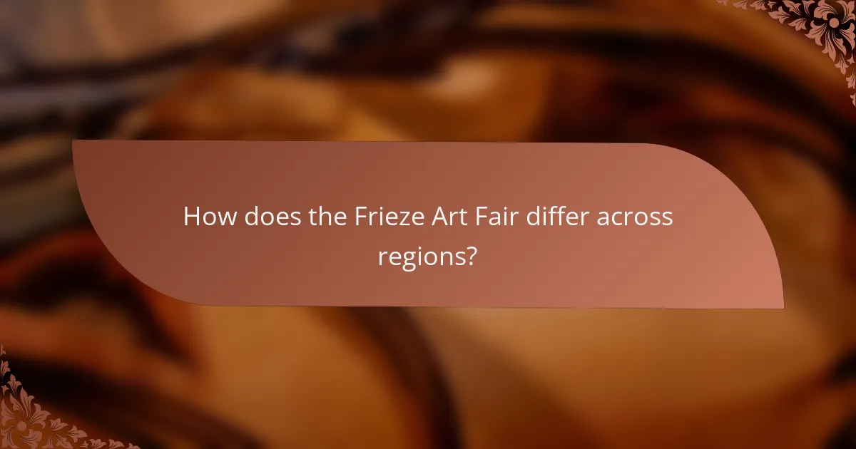 How does the Frieze Art Fair differ across regions?