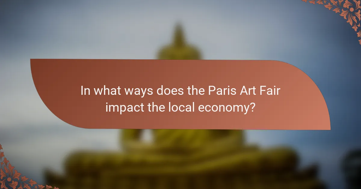In what ways does the Paris Art Fair impact the local economy?