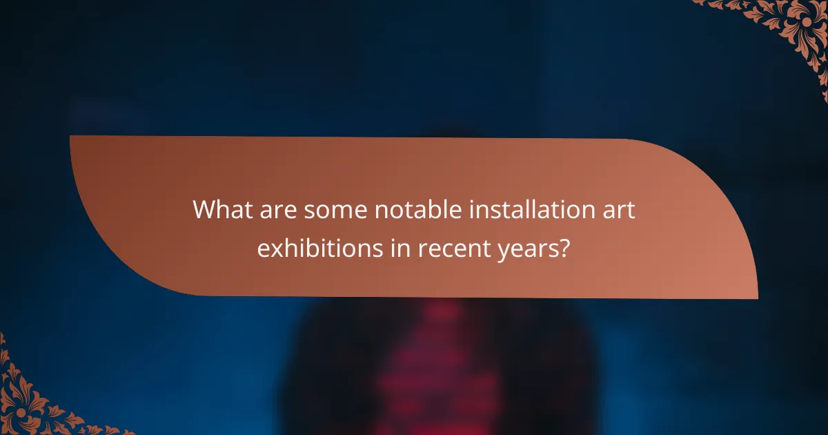 What are some notable installation art exhibitions in recent years?