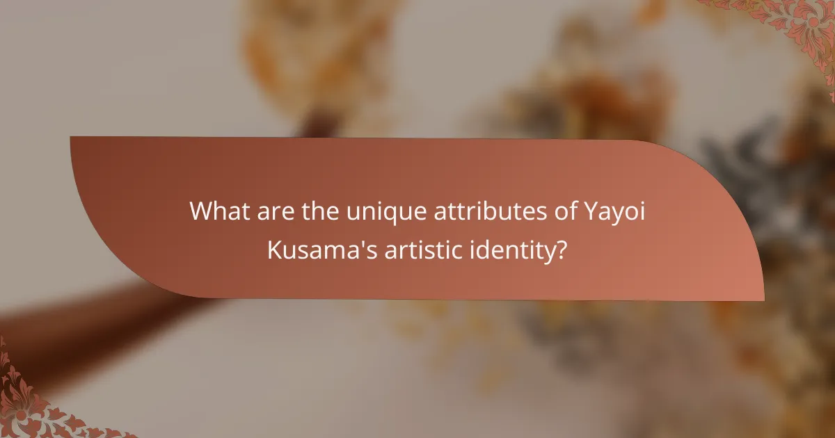 What are the unique attributes of Yayoi Kusama's artistic identity?