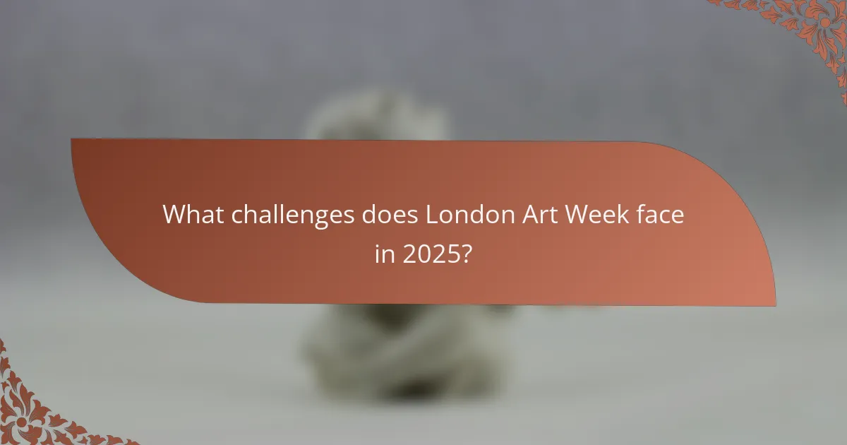 What challenges does London Art Week face in 2025?
