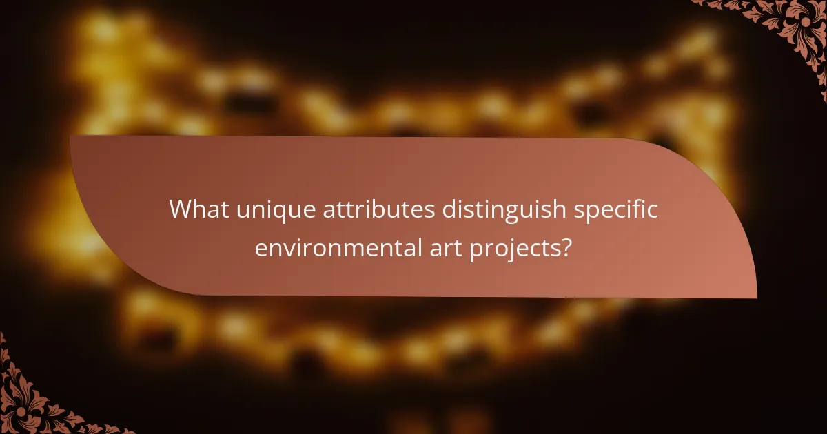 What unique attributes distinguish specific environmental art projects?