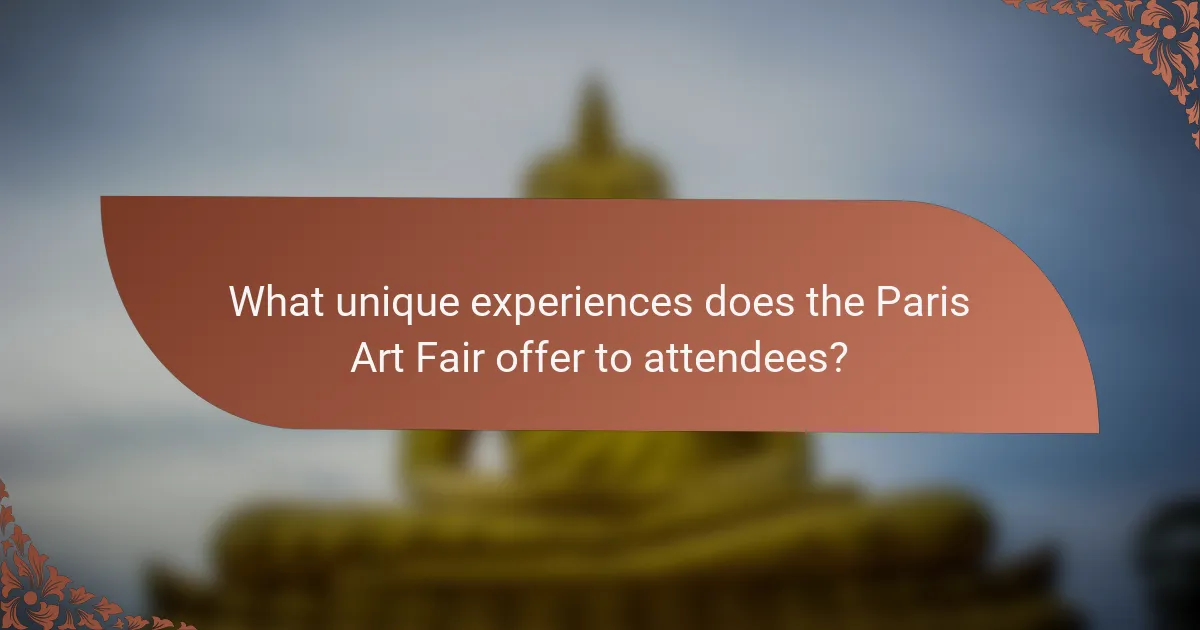 What unique experiences does the Paris Art Fair offer to attendees?
