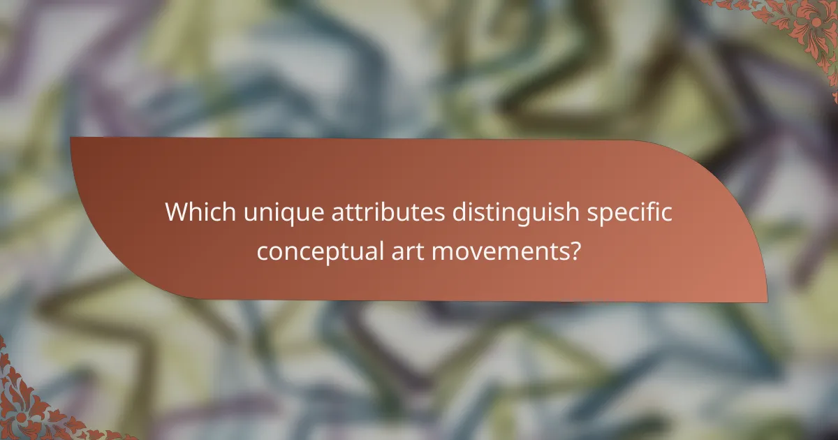 Which unique attributes distinguish specific conceptual art movements?